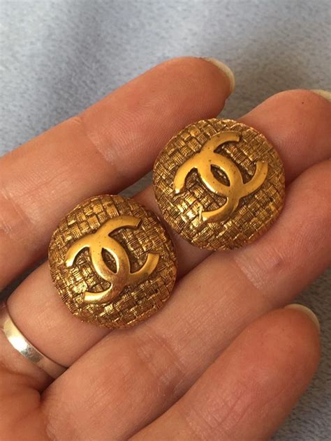 chanel earrings leather|chanel symbol earrings.